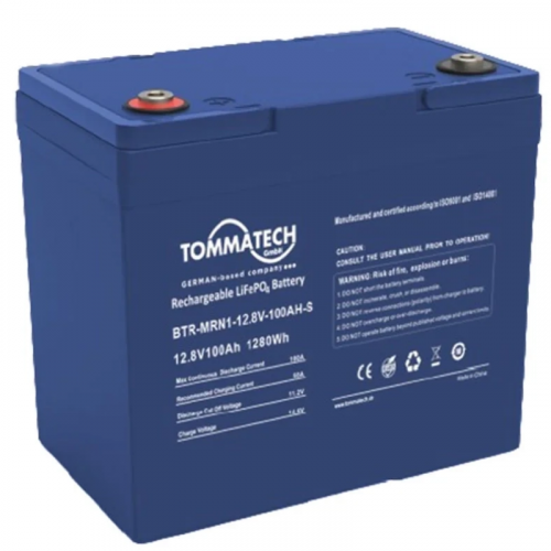TOMMATECH Marine 12.8 V 100 Ah LiFePO4 ABS+PC Kasa Lityum Batarya